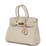 Pre-owned Hermes Birkin 30 Craie Togo Gold Hardware