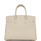 Pre-owned Hermes Birkin 30 Craie Togo Gold Hardware