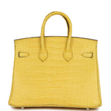 Hermes Birkin 25 Mimosa Matte Alligator Palladium Hardware