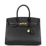 Pre-owned Hermes Birkin Sellier 30 Bleu Minuit Monsiuer Gold Hardware