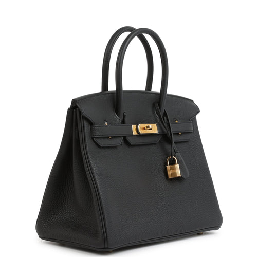 Hermes Birkin 30 Black Togo Gold Hardware