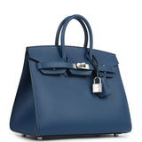 Hermes Birkin Sellier 25 Deep Bleu Madame Palladium Hardware