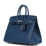 Hermes Birkin Sellier 25 Deep Bleu Madame Palladium Hardware