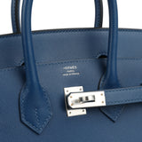 Hermes Birkin Sellier 25 Deep Bleu Madame Palladium Hardware