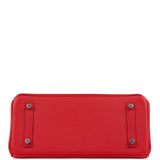 Hermes Shoulder Birkin Light 29 Rouge Radieux Evercolor Palladium Hardware
