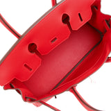 Hermes Shoulder Birkin Light 29 Rouge Radieux Evercolor Palladium Hardware