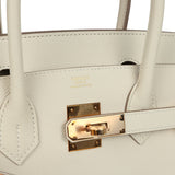 Pre-owned Hermes Birkin 30 Craie Epsom Rose Gold Hardware