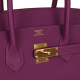 Pre-owned Hermes Birkin 35 Anemone Togo Gold Hardware