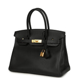 Hermes Birkin 30 Black Epsom Gold Hardware