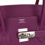 Pre-owned Hermes Birkin 35 Anemone Togo Palladium Hardware