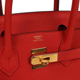 Hermes Birkin 30 Geranium Togo Gold Hardware