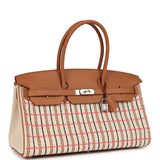 Hermes Shoulder Birkin Light 39 Multicolor Toile and Gold Swift Palladium Hardware