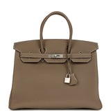 Hermes Birkin 35 Etoupe Togo Brushed Palladium Hardware