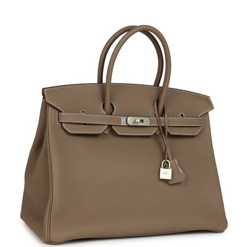 Hermes Birkin 35 Etoupe Togo Brushed Palladium Hardware