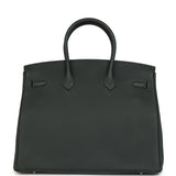 Hermes Birkin 35 Vert Fonce Togo Palladium Hardware