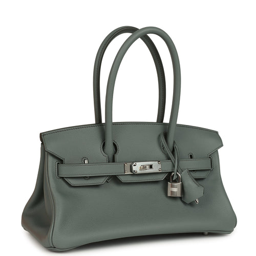 Hermes Shoulder Birkin Light 29 Vert Amande Evercolor Palladium Hardware