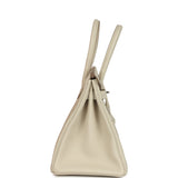 Pre-owned Hermes Birkin 30 Craie Togo Palladium Hardware