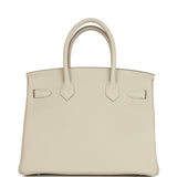 Pre-owned Hermes Birkin 30 Craie Togo Palladium Hardware