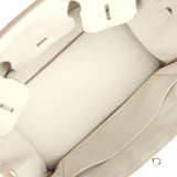 Pre-owned Hermes Birkin 30 Craie Togo Palladium Hardware