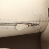 Pre-owned Hermes Birkin 30 Craie Togo Palladium Hardware