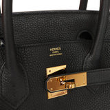 Pre-owned Hermes Birkin 30 Black Togo Gold Hardware