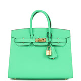 Hermes Birkin Sellier 25 Vert Comics Epsom Gold Hardware