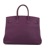 Pre-owned Hermes Birkin 35 Anemone Togo Gold Hardware