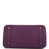 Pre-owned Hermes Birkin 35 Anemone Togo Gold Hardware