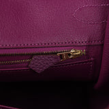 Pre-owned Hermes Birkin 35 Anemone Togo Gold Hardware