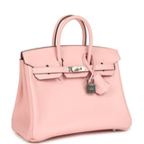 Pre-owned Hermes Birkin 25 Rose Sakura Jonathan Palladium Hardware