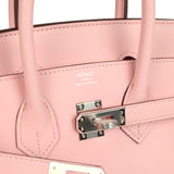 Pre-owned Hermes Birkin 25 Rose Sakura Jonathan Palladium Hardware