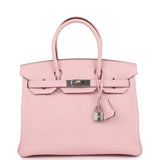Pre-owned Hermes Special Order (HSS) Birkin 30 Rose Sakura Verso Chèvre Palladium Hardware
