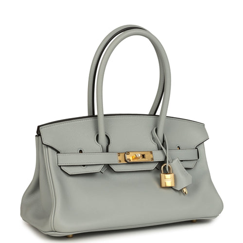 Hermes Shoulder Birkin Light 29 Bleu Glacier Evercolor Gold Hardware