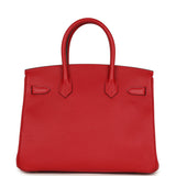 Pre-owned Hermes Birkin 30 Rouge Casaque Epsom Gold Hardware