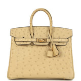 Hermes Birkin 25 Trench Ostrich Gold Hardware