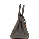 Pre-owned Hermes Birkin 25 Etain Togo Rose Gold Hardware