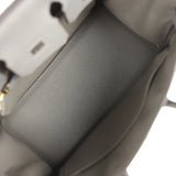 Pre-owned Hermes Birkin 25 Etain Togo Rose Gold Hardware