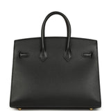 Hermes Birkin Sellier 25 Black Madame Gold Hardware