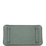Hermes Birkin 25 Vert Amande Ostrich Palladium Hardware