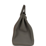 Pre-owned Hermes HAC Birkin 40 Etain Togo Palladium Hardware