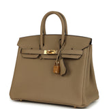 Pre-owned Hermes Birkin 25 Beige Marfa Togo Gold Hardware