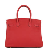 Hermes Birkin 30 Rouge Casaque Togo Gold Hardware