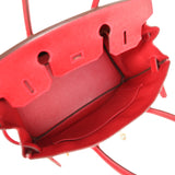 Pre-owned Hermes Birkin 30 Rouge Casaque Epsom Gold Hardware