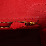 Pre-owned Hermes Birkin 30 Rouge Casaque Epsom Gold Hardware