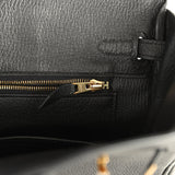 Pre-owned Hermes Birkin 25 Black Togo Gold Hardware