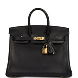 Hermes Birkin 25 Black Volupto Gold Hardware