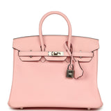 Hermes Birkin 25 Rose Sakura Swift Palladium Hardware