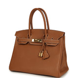 Pre-owned Hermes Birkin 30 Gold Togo Gold Hardware