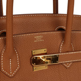Pre-owned Hermes Birkin 30 Gold Togo Gold Hardware