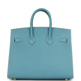 Hermes Birkin Sellier 25 Blue Jean Epsom Gold Hardware